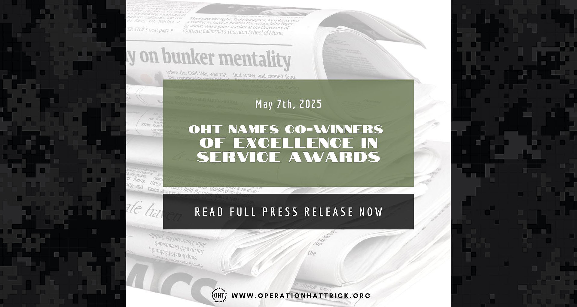 The University of Alabama and The University of Nebraska named the 2025 Operation Hat Trick Excellence in Service award co-winners